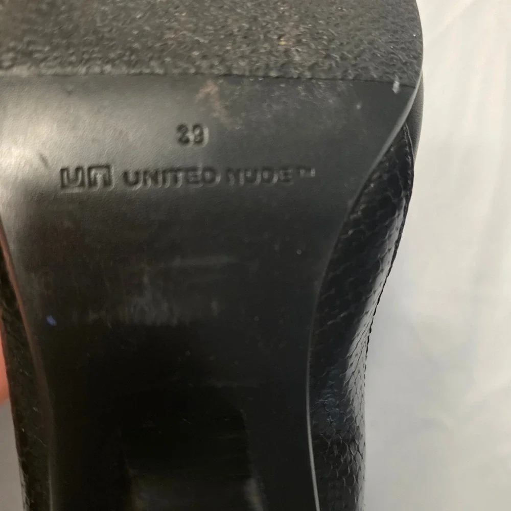 United Nude Ankle Boots Womens EU 39 Black Leather Architectural Geometric Heel
